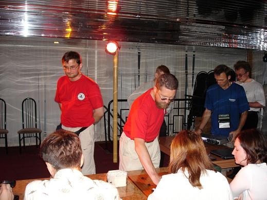 Igor Grishin, the President of the Go Federation and Dmitry Donskov, the Vice-president of The Go Federation conducted the Go seminar at the All-Russian Internet and IT Conference, July 16, 2005